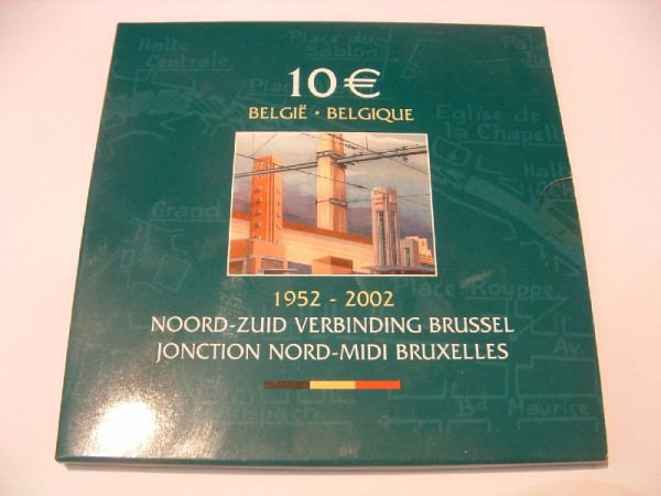 (image for) 10 Euromunt België 2002 Nrd-Zuid verbinding Brussel Proof